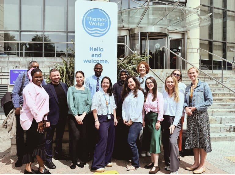 Learners outside Thames Water building