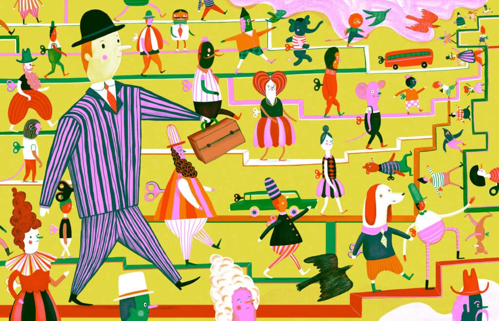 Anne Wilson illustration_ The Wind-up Merchant
