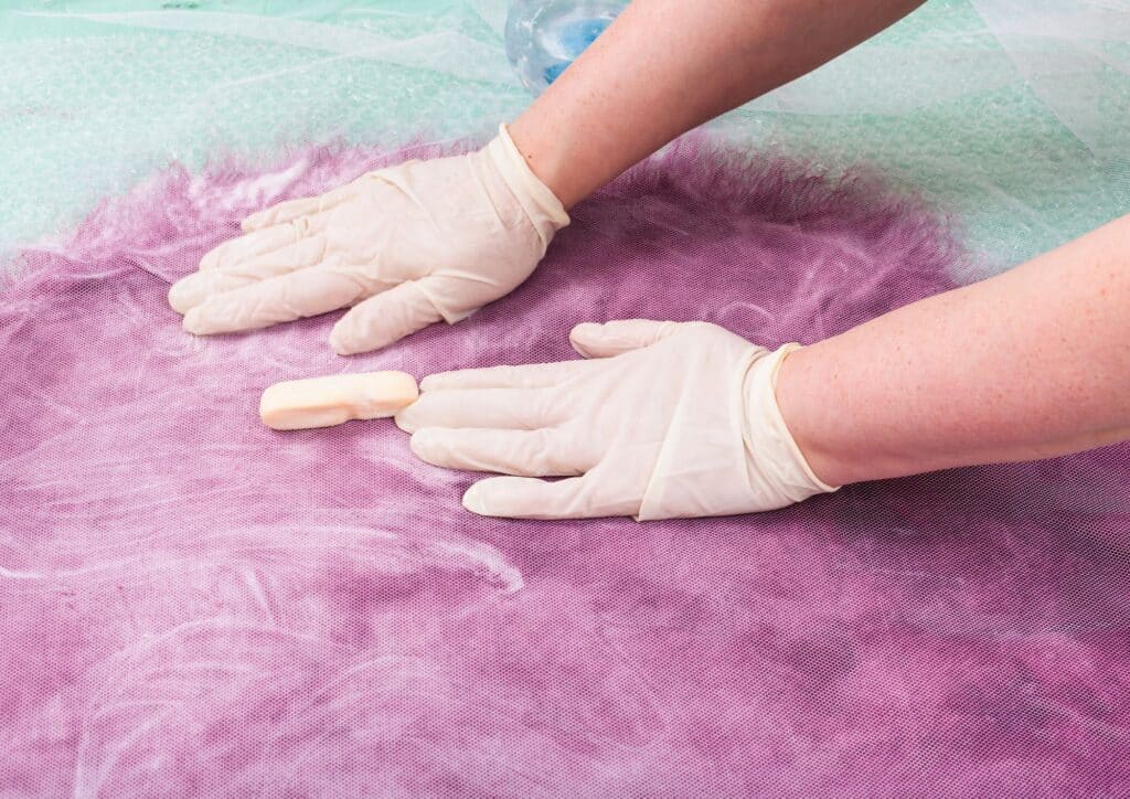 Wet wool felt